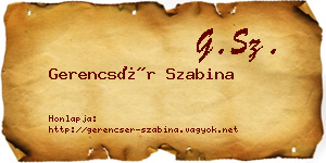 Gerencsér Szabina névjegykártya
