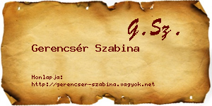 Gerencsér Szabina névjegykártya